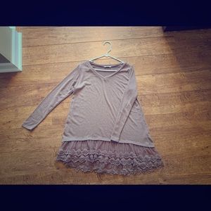 Lace Long Shirt light brown